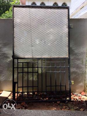 Gray And Black Steel Gate Frame