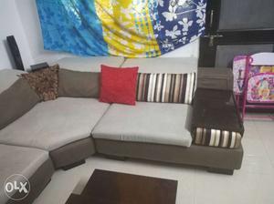 Gray And Brown Sectional Sofa