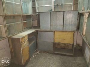 Kirana shop furniture, GI box 12, weighing.