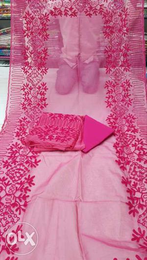 Pink Floral Dupatta