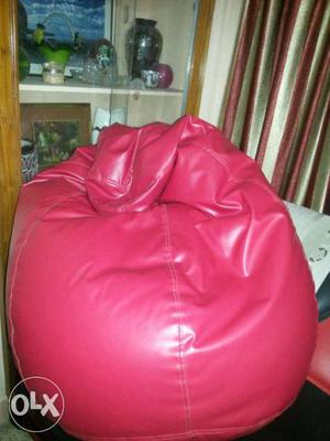 Pink Leather Bean Bag