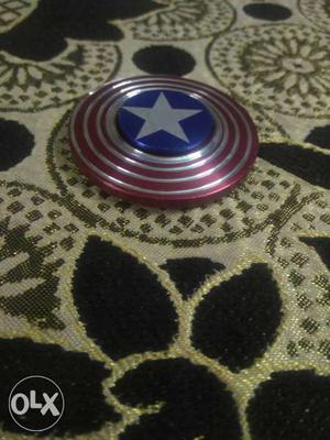 Red And Blue Captain America Themed Fidget Spinner