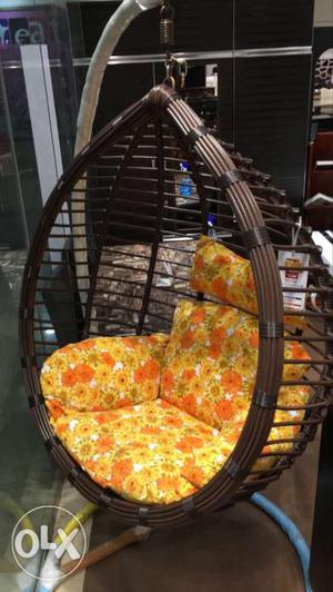 Swing big size with rattan fibre made basket &