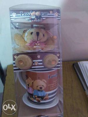 Teddy Gift. A cute teddy bear with a cute cup