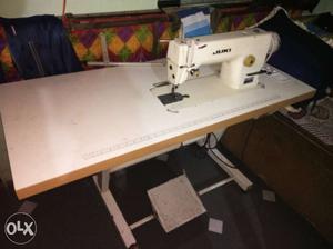 White Juki Electric Sewing Machine With Table