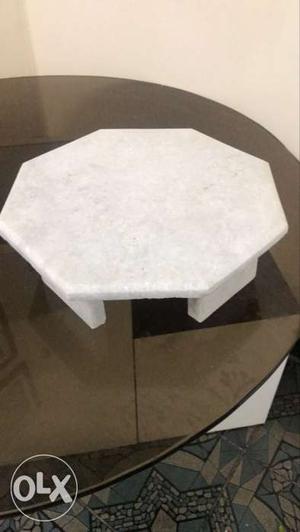 White marbel multipurpose small 13 inches stool
