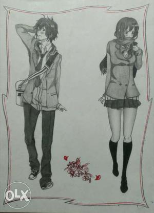 Boy And Girl Anime Character Illustration