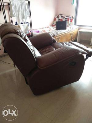 Brown Leather imported Recliner