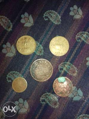 Five Pieces Of Round Copper Coins