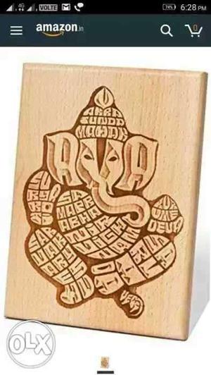 Ganesha Mantra Engraved Wooden Plaque...