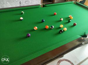 Green And Brown Billiard Table