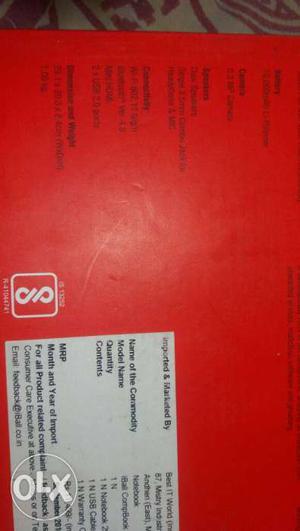 New iball compaqbook only 15days used