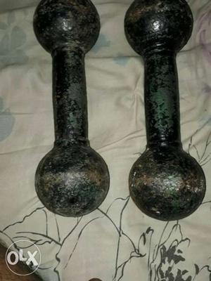 Pair Of Black Fixed Weight Dumbbells
