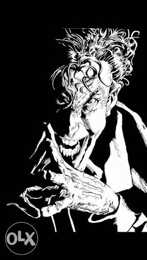The Joker on 22X15. Made via black ink pen.