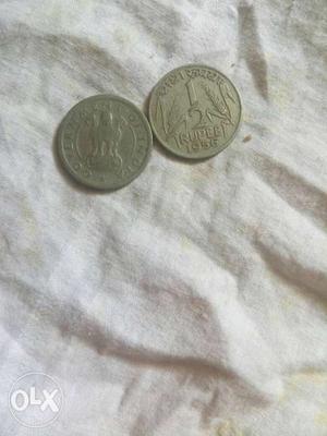 Two 1/2 Rupee Coins