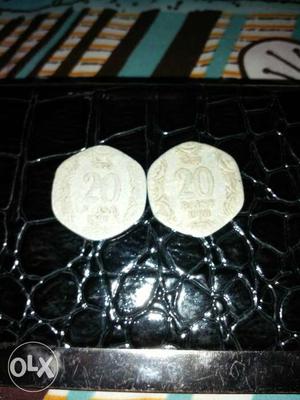 years old 20paise silver coins