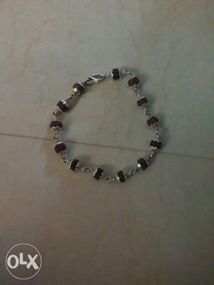Beaded Brown And Silver Bracelet