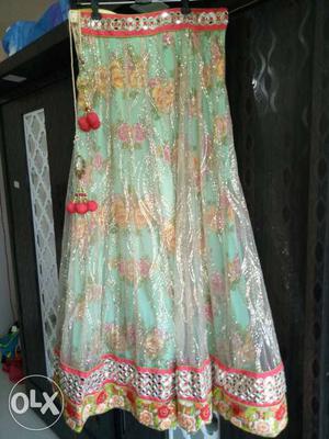 Beautiful pista and peach colour lehenga. worn only once
