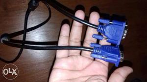 Black And Blue VGA To VGA Cable