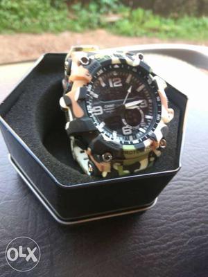 Black And White Camouflage G-Shock Chronograph Watch