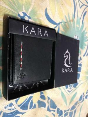 Black Leather Kara Billfold Wallet In Box