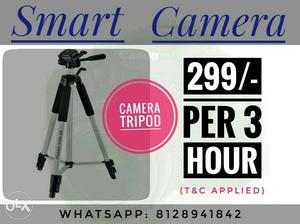 Dslr camera tripod on rent With dslr 600 per 3 hour &