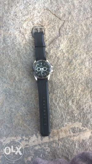 Ever Swiss Chronograph Watch With Black Strap