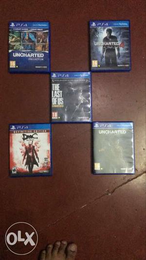Five Sony PS4 Game Cases