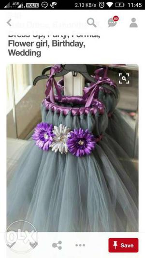 Gray And Purple Tutu Dress