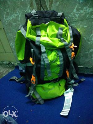 Green And Black Travel Backpack