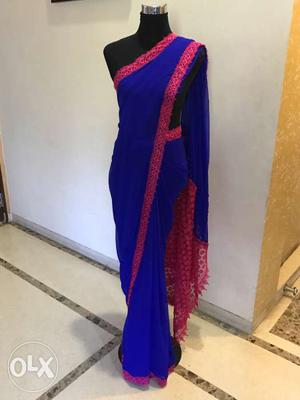 New Blue And Red Sari