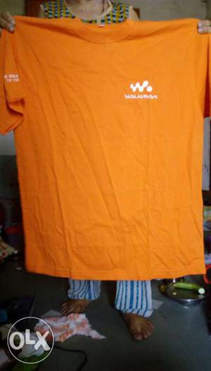 Orange Walkman Crew-neck T-shirt