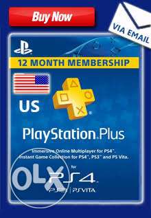 PS4/PS3/PS VITA 1yr PS PLUS Subscription for Region1/US &