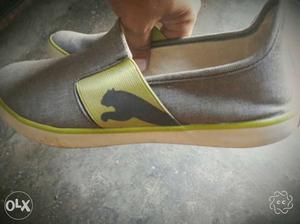 Pair Of Green And Gray Slip On