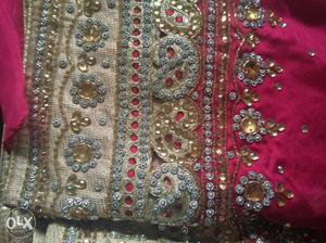 Pink And Silver Dupatta
