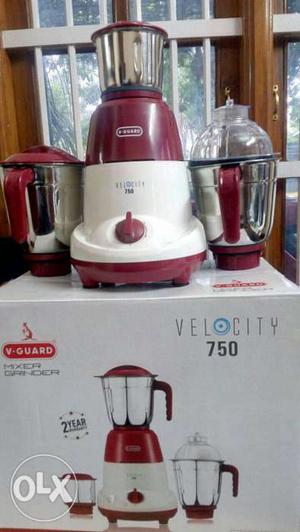Red And White Velocity Blender With Box