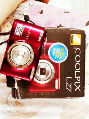 Red Nikon Coolpix L27 With Box