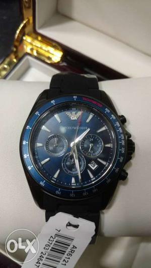 Round Chronograph Emporio Armani Blue Watch