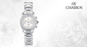 Round Silver Chairos Chronograph Watch