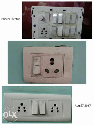 Switch board, switches normal and power, sockets