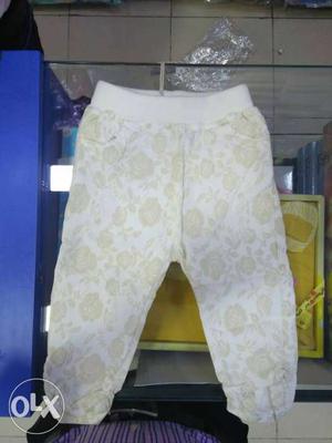 Toddler's White Floral Pants
