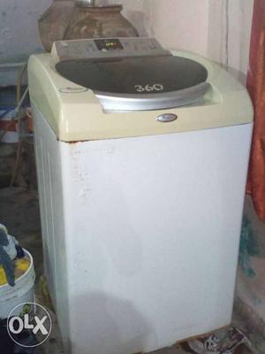 White And Cream Whirlpool Top-load Washing Machine