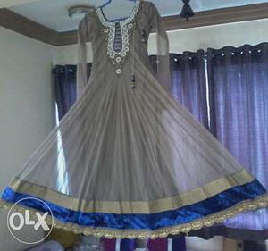 Women's Gray And Blue Traditional Dress