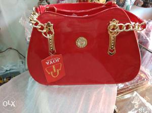 Women's Red And Gold Tote Bag