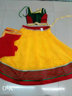 Women's Red And Yellow Sari