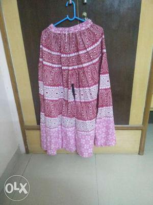 100% Cotton Palazzo pink, red and white color.