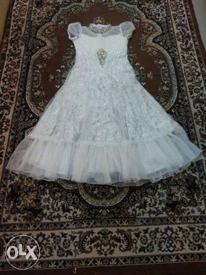 8 to 10 years white gown