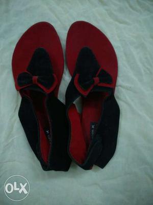 Black And Red Flats