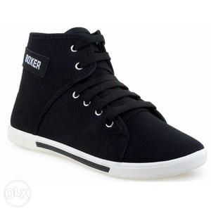 Black And White Boxer High Top Sneaker