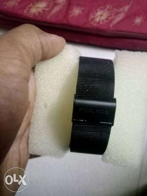 Black Police Watch With Black steel Strap